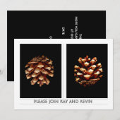 Invitation au mariage de Pinecones (Devant / Derrière)