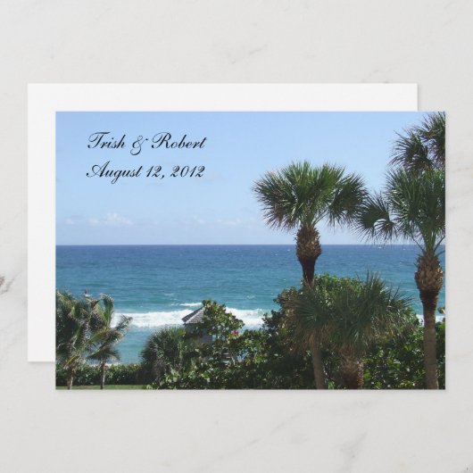 Invitation au mariage de plage (Devant / Derrière)