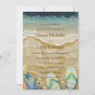 Invitation au mariage de plage
