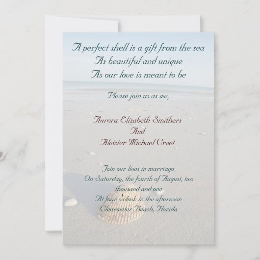 Invitation au mariage de plage (Devant)