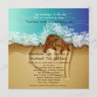 Invitation au mariage de plage de 5,25 po x 5,25 p