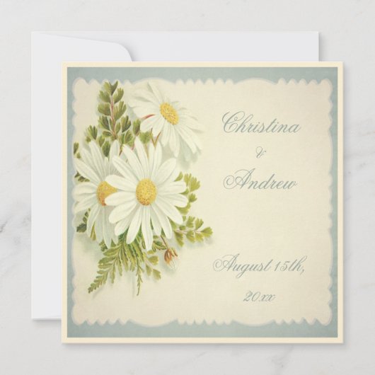 Invitation au mariage des maris Vintages chic (Devant)