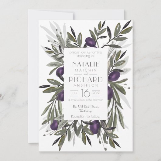 Invitation au mariage des olives toscanes, (Devant)