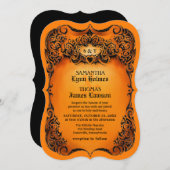 Invitation au mariage d'Halloween - Frontière oran (Devant / Derrière)