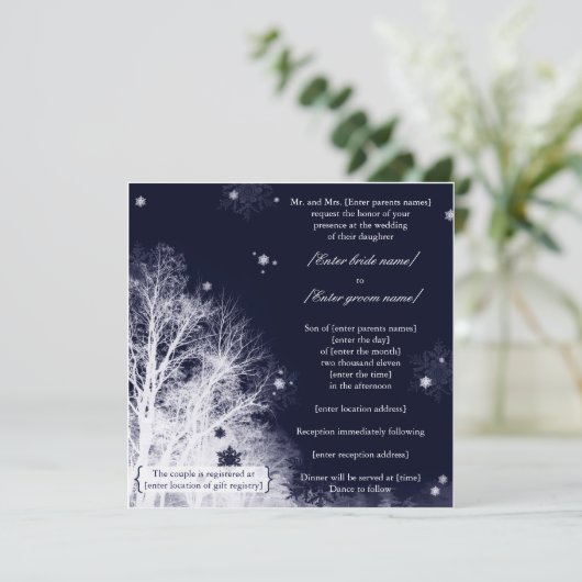 Invitation au mariage d'hiver (Debout devant)