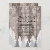 Invitation au mariage d'hiver Bois Forêt rustique (Devant / Derrière)