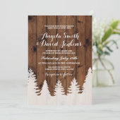 Invitation au mariage d'hiver Bois Forêt rustique (Debout devant)