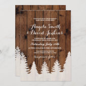 Invitation au mariage d'hiver Bois Forêt rustique (Devant / Derrière)