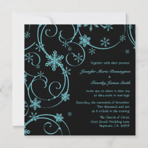 Invitation au mariage d'hiver pour les flocons de 