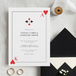 Invitation au mariage du casino<br><div class="desc">Design mariage élégant et contemporain à thème casino en rouge,  noir et blanc par Shelby Allison. Cliquez sur le lien Casino Mariage Collection pour voir les articles correspondants,  y compris les invitations,  les cartes rsvp,  les faveurs,  les autocollants et plus encore.</div>