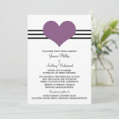 Invitation au mariage du coeur mod, violet (Debout devant)