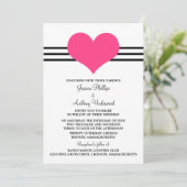 Invitation au mariage du coeur, rose (Debout devant)