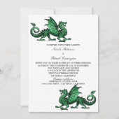 Invitation au mariage du dragon médiéval vert (Devant)
