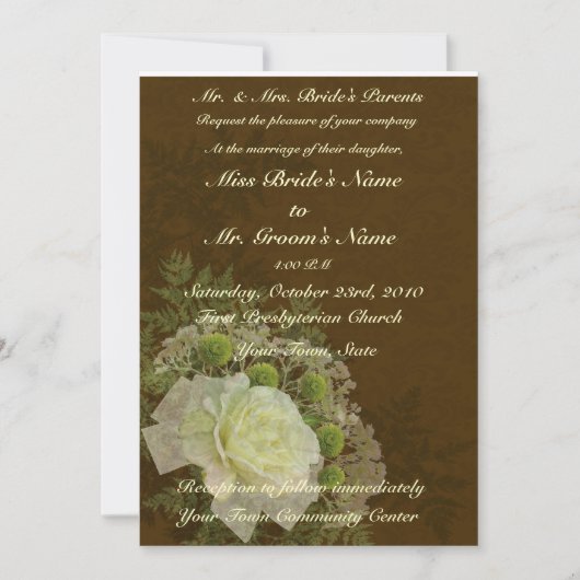 Invitation au mariage écolo Brown (Devant)
