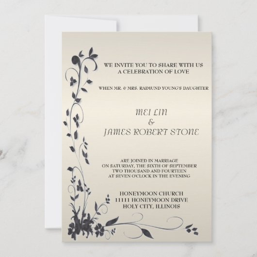Invitation au mariage élégante (Devant)