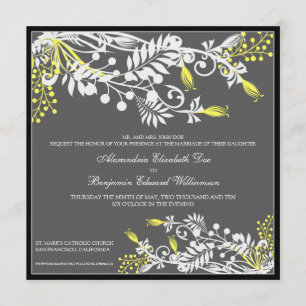 Invitation au mariage élégante de la florale de l'