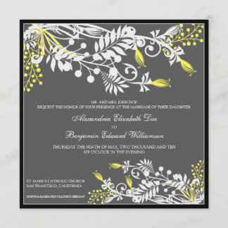 Invitation au mariage élégante de la florale de l'