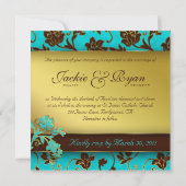 Invitation au mariage élégante Gold Floral BB 2 (Dos)