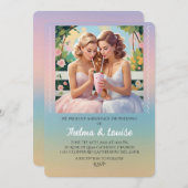 " INVITATION AU MARIAGE FIERTE GAI " (Devant / Derrière)