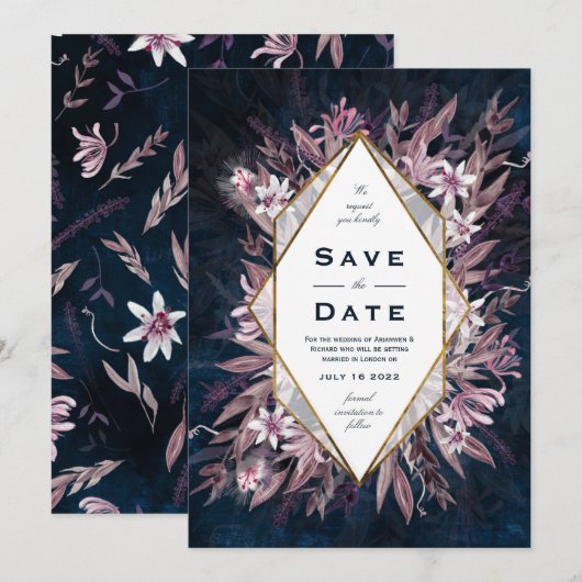 Invitation au mariage floral d'art country, invita (Devant / Derrière)