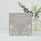 Invitation au mariage floral de papillon vert (Debout devant)