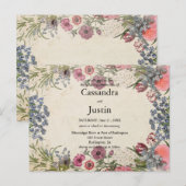 Invitation au mariage floral du printemps (Devant / Derrière)