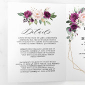 Invitation au mariage géométrique triplé blanc ivo (Intérieur en premier)