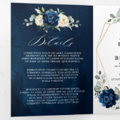 Invitation au mariage géométrique triplé blanc ivo (Intérieur en premier)