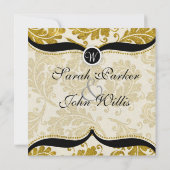 Invitation au mariage Gold Damask Paisley (Dos)