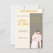 Invitation au mariage islamique doré beige (Devant)