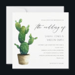 Invitation au mariage minimal Poted Cactus Green F<br><div class="desc">Si vous avez besoin d'une personnalisation ou d'autres éléments correspondants,  n'hésitez pas à me contacter à l'adresse yellowfebstudio@gmail.com</div>
