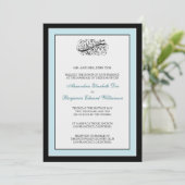 Invitation au mariage noir/bleu simple 5x7 (Debout devant)