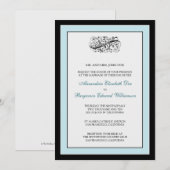 Invitation au mariage noir/bleu simple 5x7 (Devant / Derrière)
