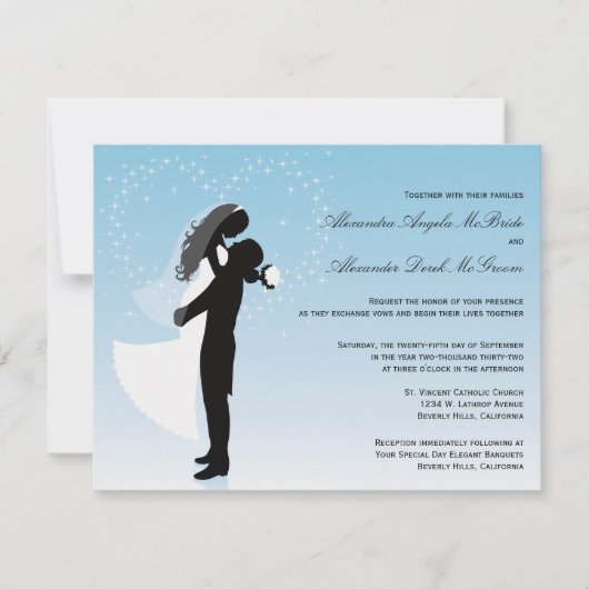 Invitation au mariage officiel de Blue Ombre Silho (Devant)