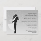 Invitation au mariage officiel Silver Ombre Silhou (Devant)