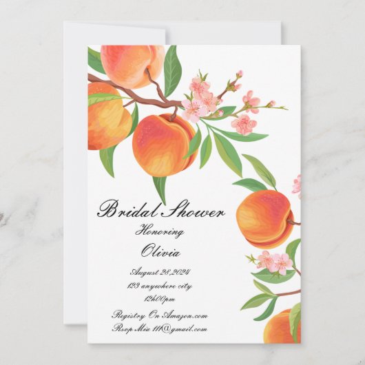 INVITATION AU MARIAGE PEACH (Devant)