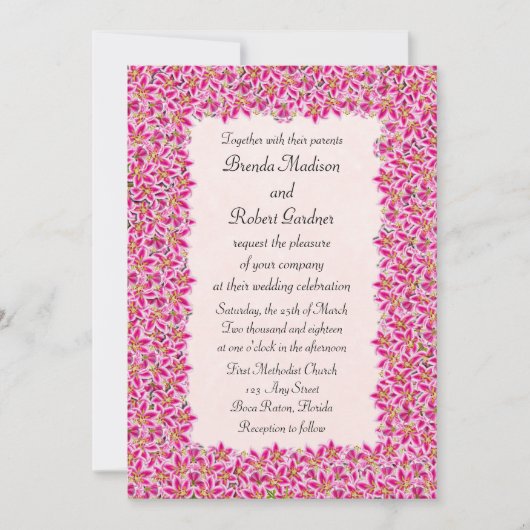 Invitation au mariage pour le jardin de Stargazer (Devant)