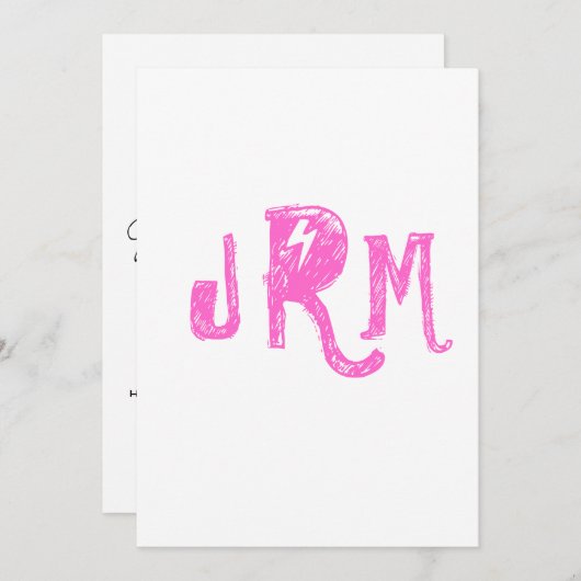 Invitation au mariage ROCKER (Devant / Derrière)