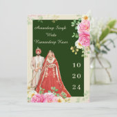 Invitation au mariage sikh faire-part de mariage P (Debout devant)