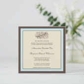 Invitation au mariage simple et élégante (bleu béb (Debout devant)