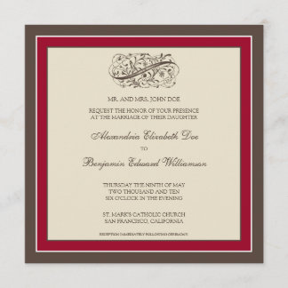 Invitation au mariage simple et élégante (canneber