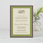 Invitation au mariage simple et élégante (olive) (Debout devant)
