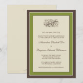 Invitation au mariage simple et élégante (olive) (Devant / Derrière)