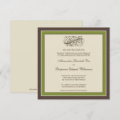 Invitation au mariage simple et élégante (olive) (Devant / Derrière)
