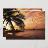 Invitation au mariage Sunset Beach (Devant / Derrière)