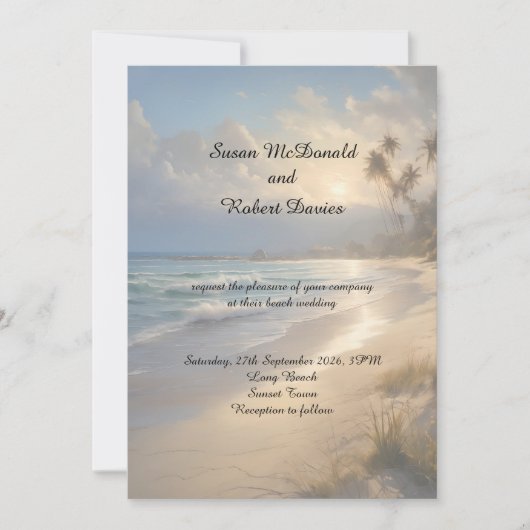 Invitation au mariage sur la plage (Devant)