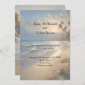 Invitation au mariage sur la plage (Devant / Derrière)