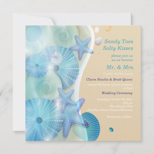 Invitation au mariage sur la plage (Devant)