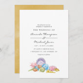 Invitation au mariage sur la plage (Devant / Derrière)