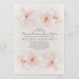 Invitation au mariage sur la plage avec des fleurs